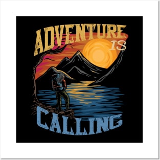 Adventure Mountain Lake Mountains Hiking Travel Posters and Art